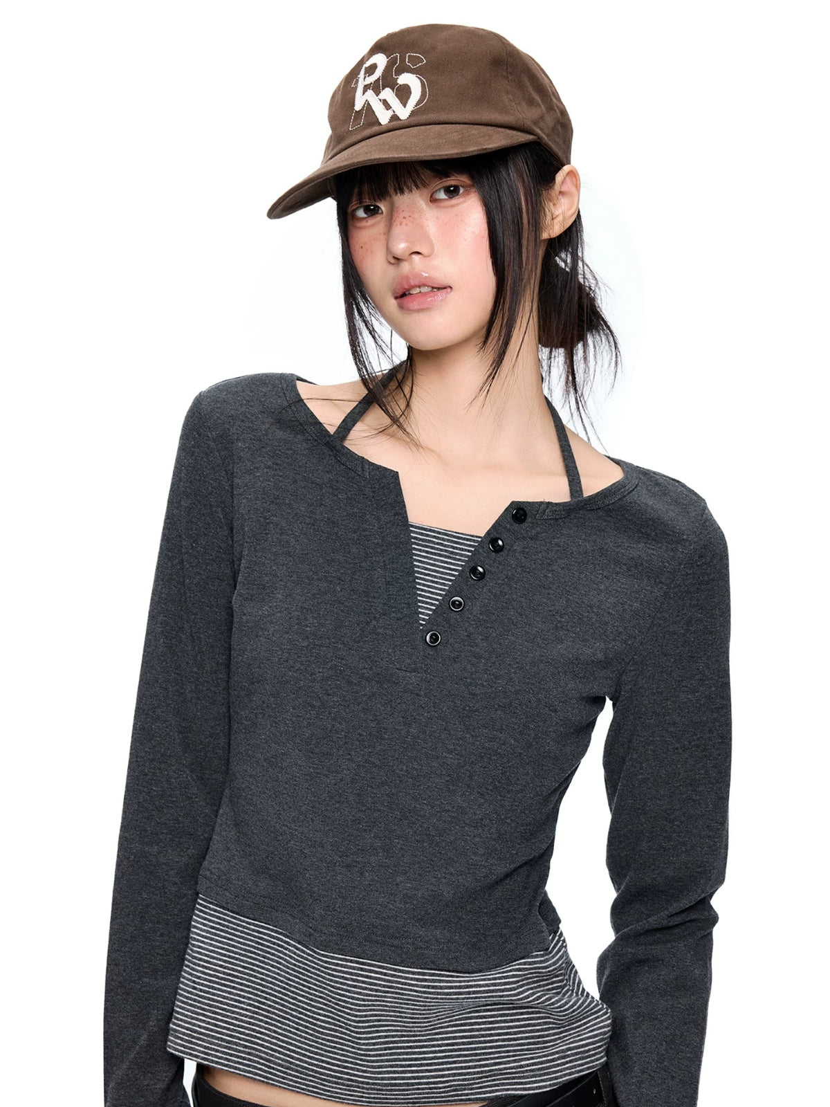 Polka Dot Tie Neck Top