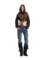Patchwork Ring Trim Knit Jacket