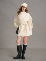 Detachable Cape Scarf Collar Coat