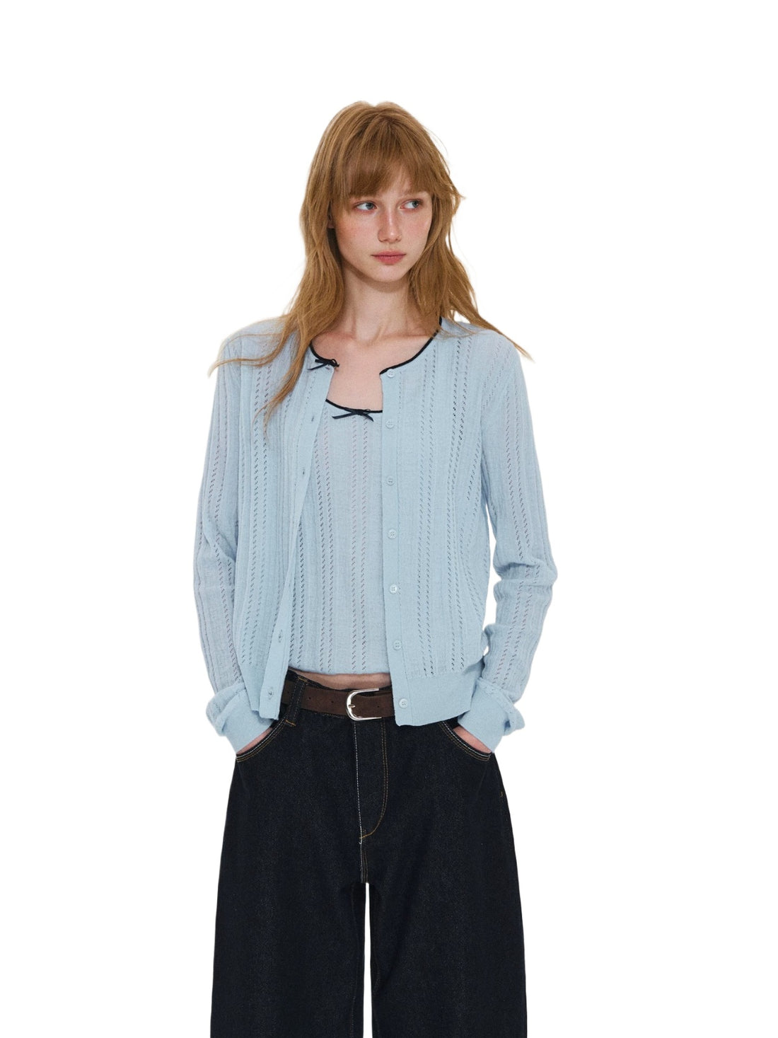Wool Blend Bow Knit Set