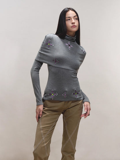 Gem-Detail Two-Piece Knit Set