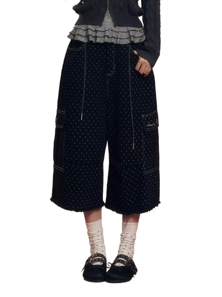 Star Print Cropped Jeans