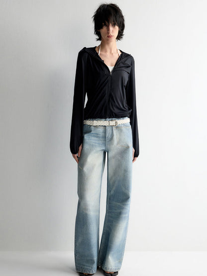 Hooded Drawstring Short Coat