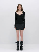 Wool Belted A-Line Skort