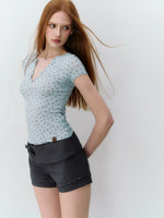 Crisscross V‑Neck Tee