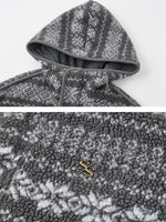 Gray Jacquard Fleece Hoodie