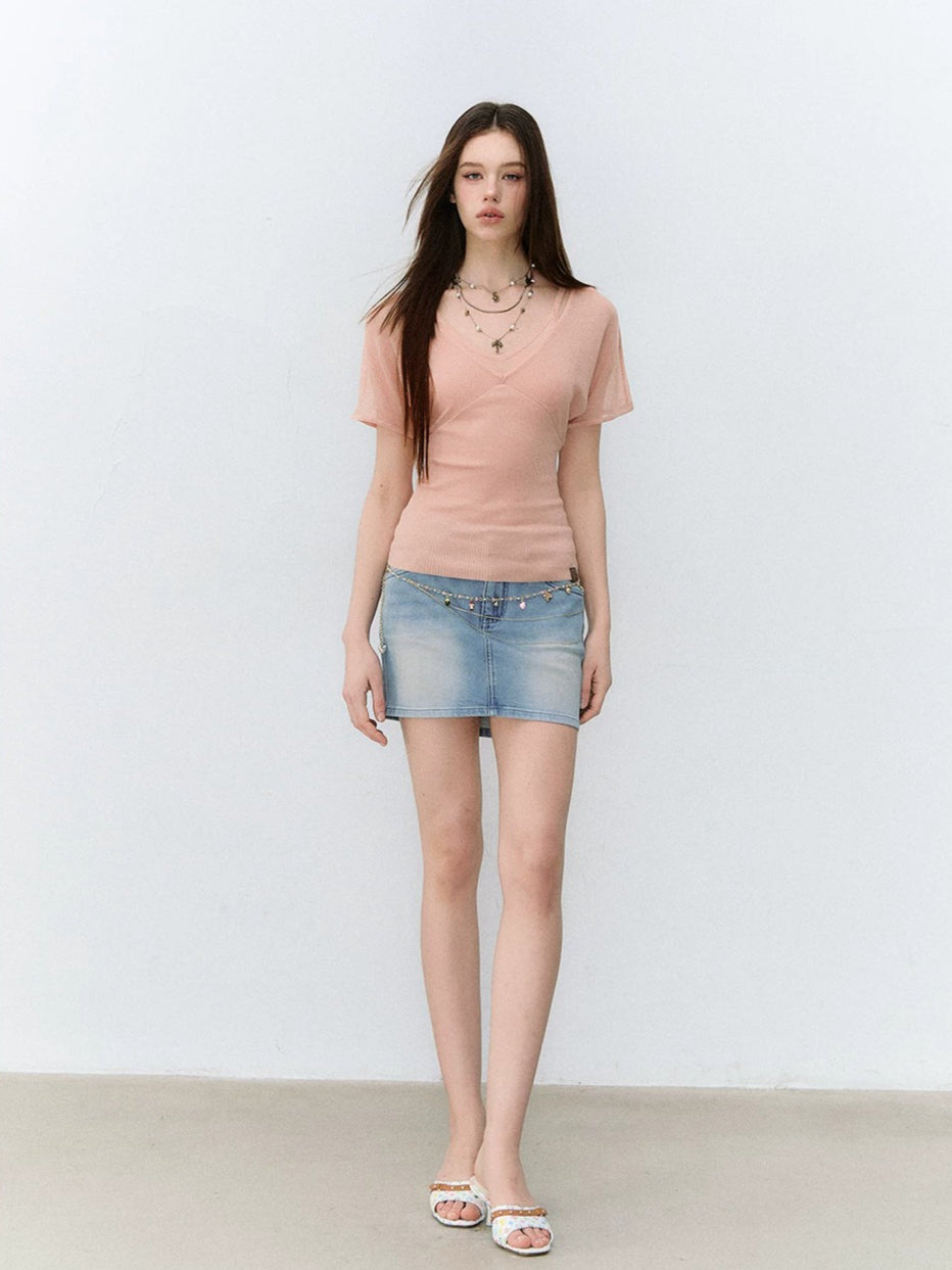 X-Line Layered V-Neck T-shirt