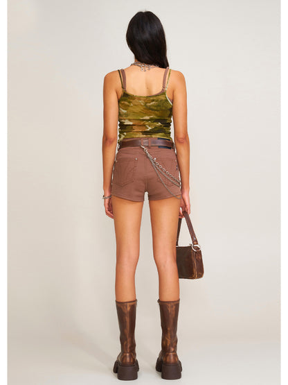Compass Dancer Denim Flat Shorts Sand