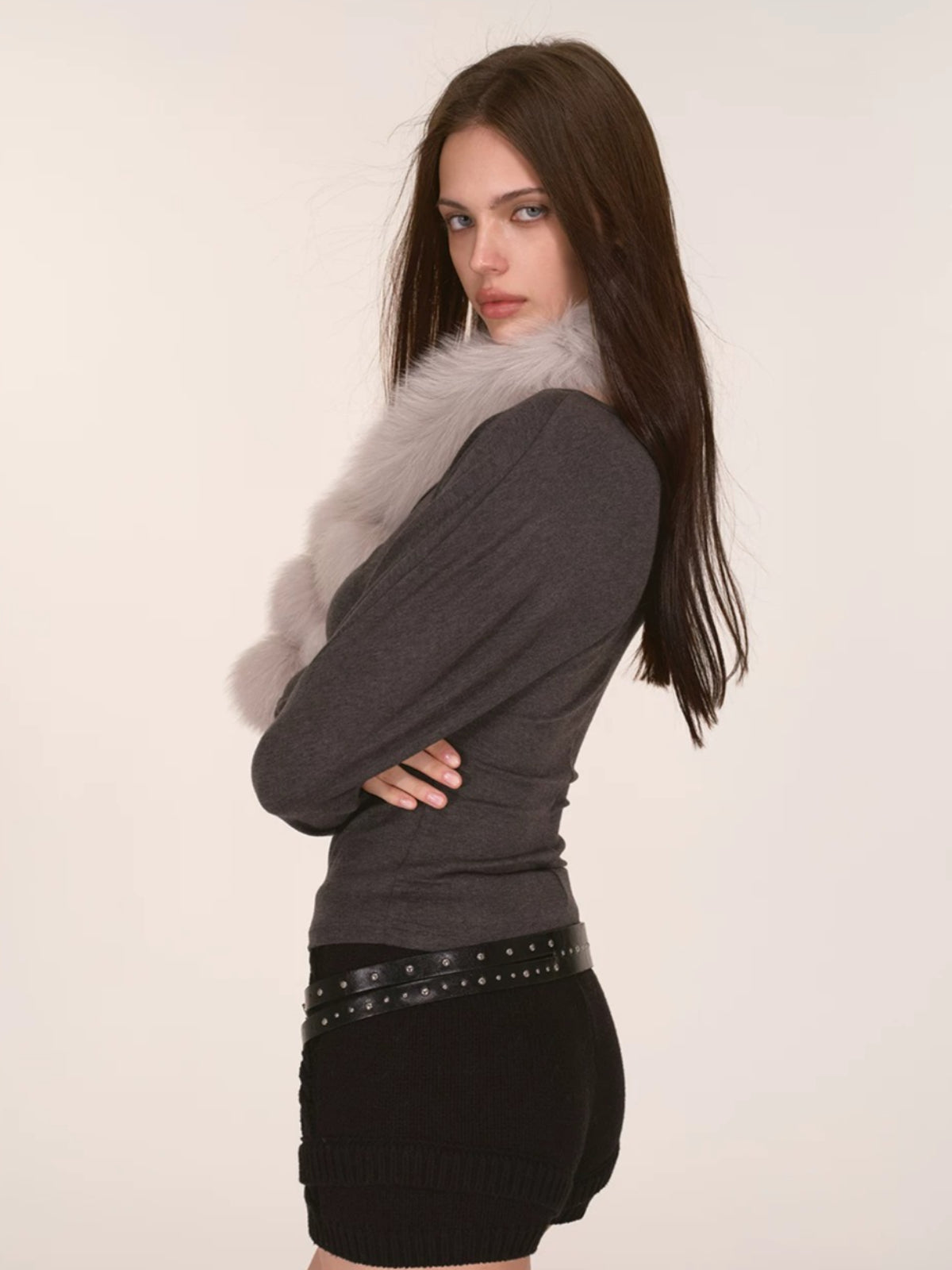 Lace Batwing V-Neck Knit Top
