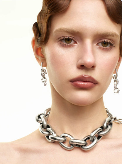 Square Link Drop Earrings