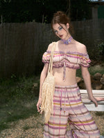 Star Plaid Bandeau Pants Set
