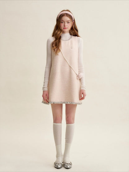 Sequin Tweed Pinafore Dress