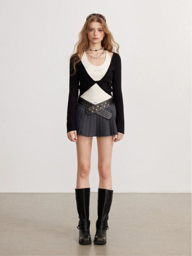 Contrast Layered Knit Top