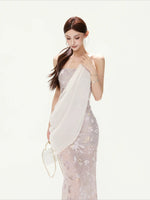 Floral Mesh Mermaid Dress