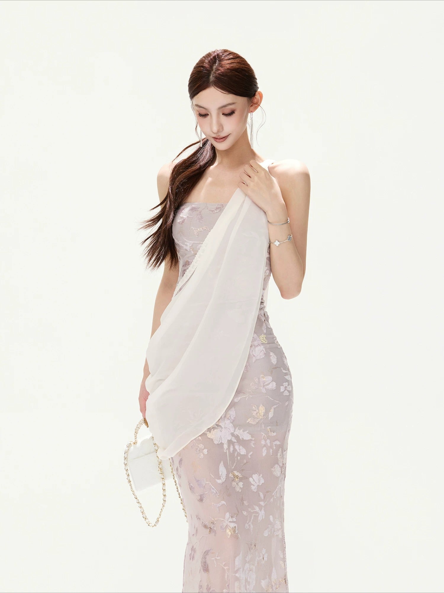 Floral Mesh Mermaid Dress