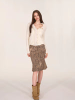 Fox Fur Trim Wool Cardigan