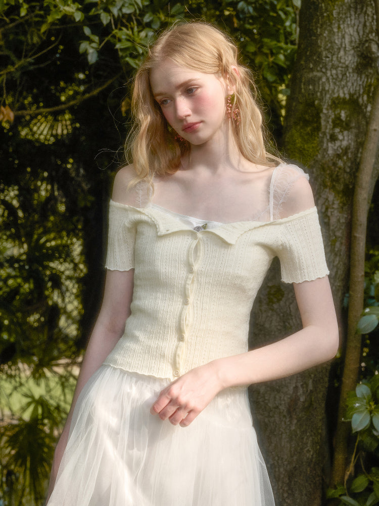 Summer-Colored One-Shoulder Cardigan