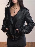 Black Heavy Duty Hooded Leather Jacket