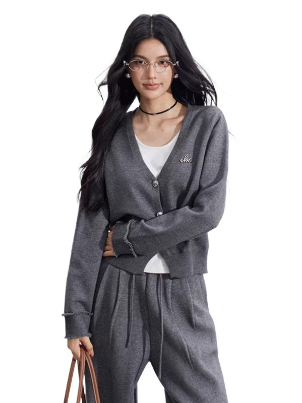 Black &amp; Gray Layered Knit Set