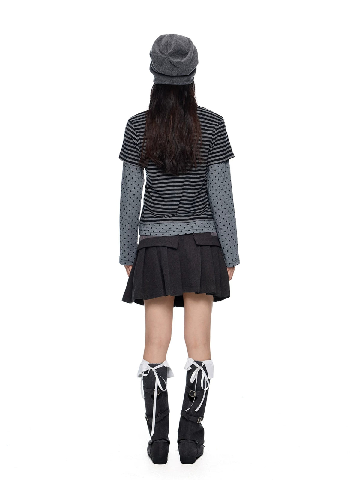 Polka Dot Striped Layered Top