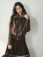 Oversized Collar Faux Fur Jacket