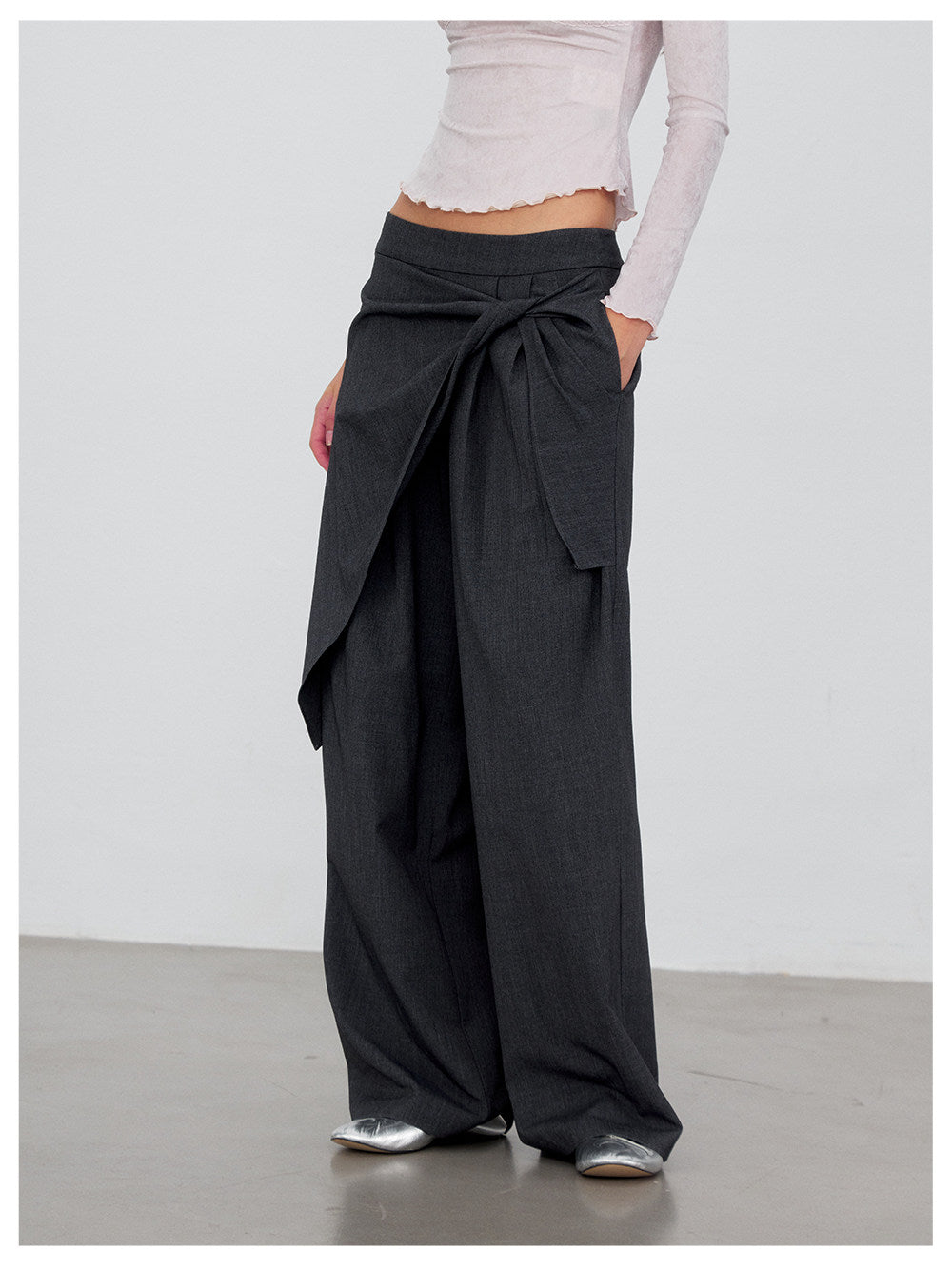 Twisted Wide Leg Trousers