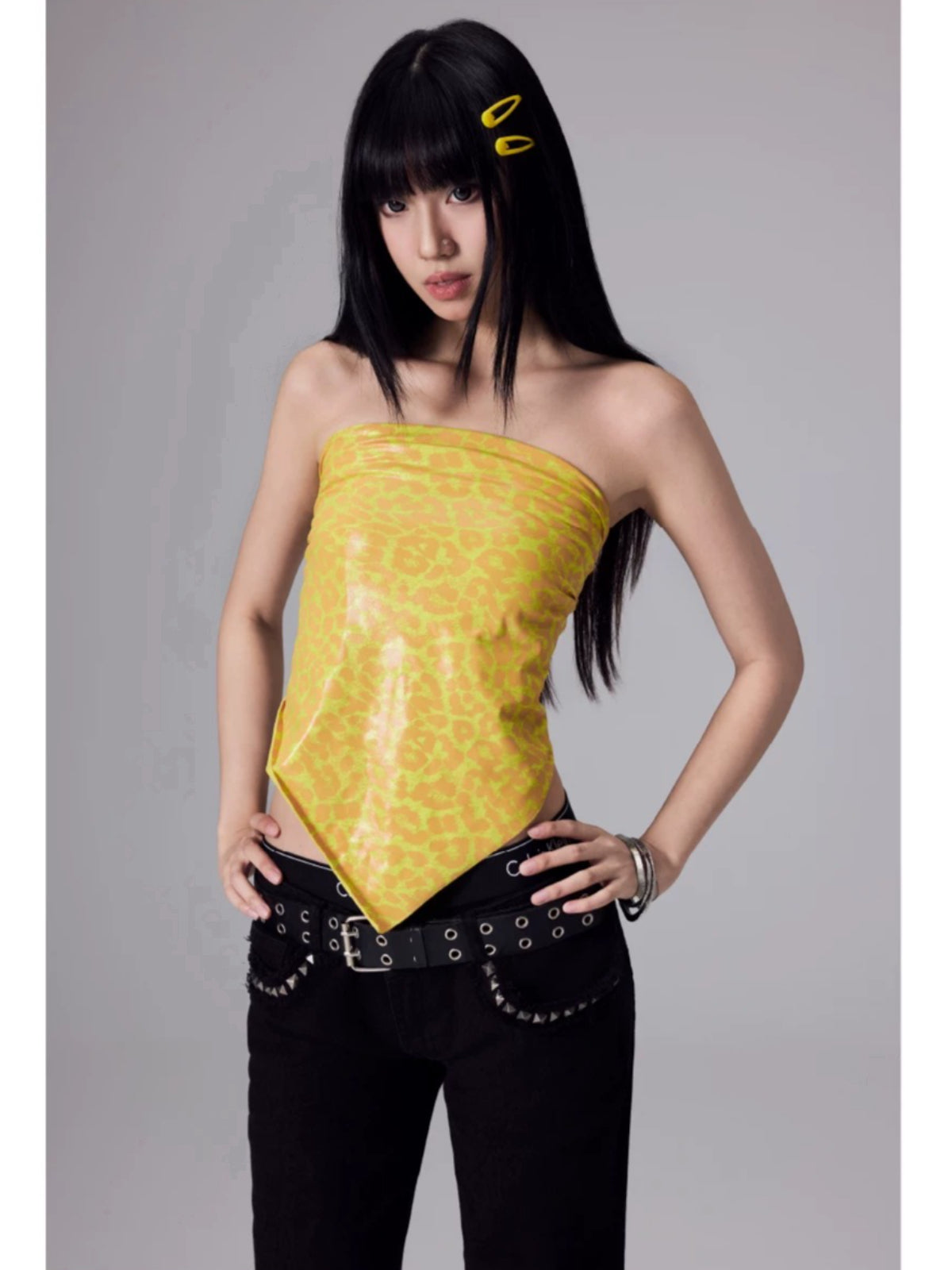 Silk Scarf Print Bandeau Top