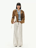 Vintage Suede Texture Leather Jackeat