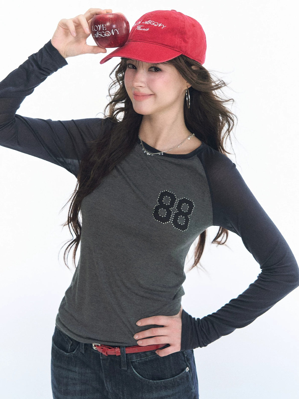 Rhinestone Raglan Top