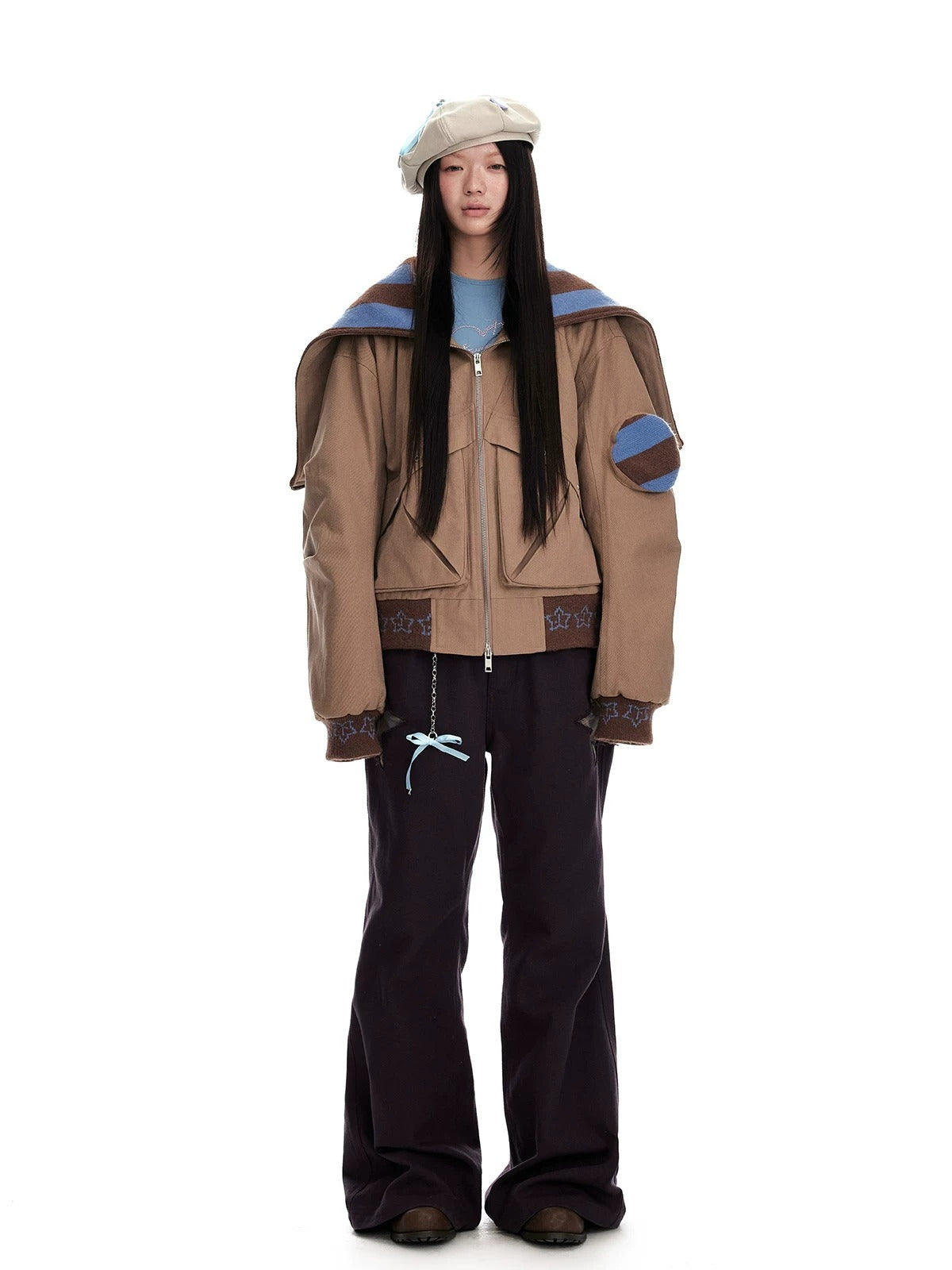 Star Patch Wide Leg Pants