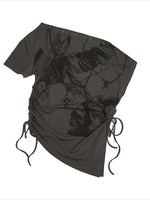 Printed Off Shoulder Tee