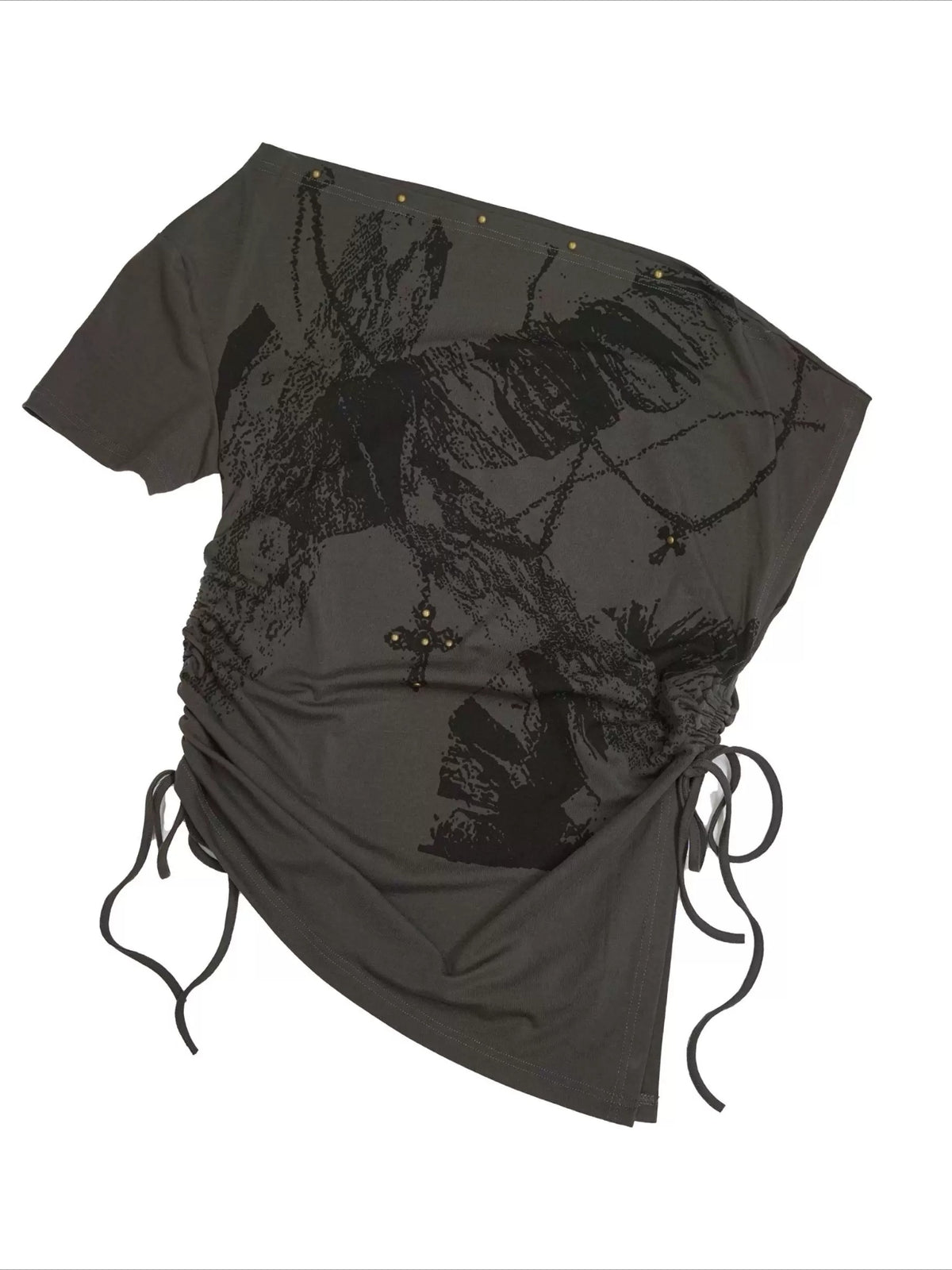 Printed Off Shoulder Tee