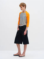 Raw Denim Cropped Straight Pants