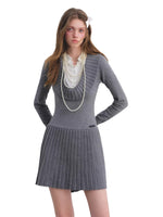 Shirt Collar Knit Dress