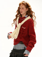 Relaxed Wool Blend Pocket Sweater