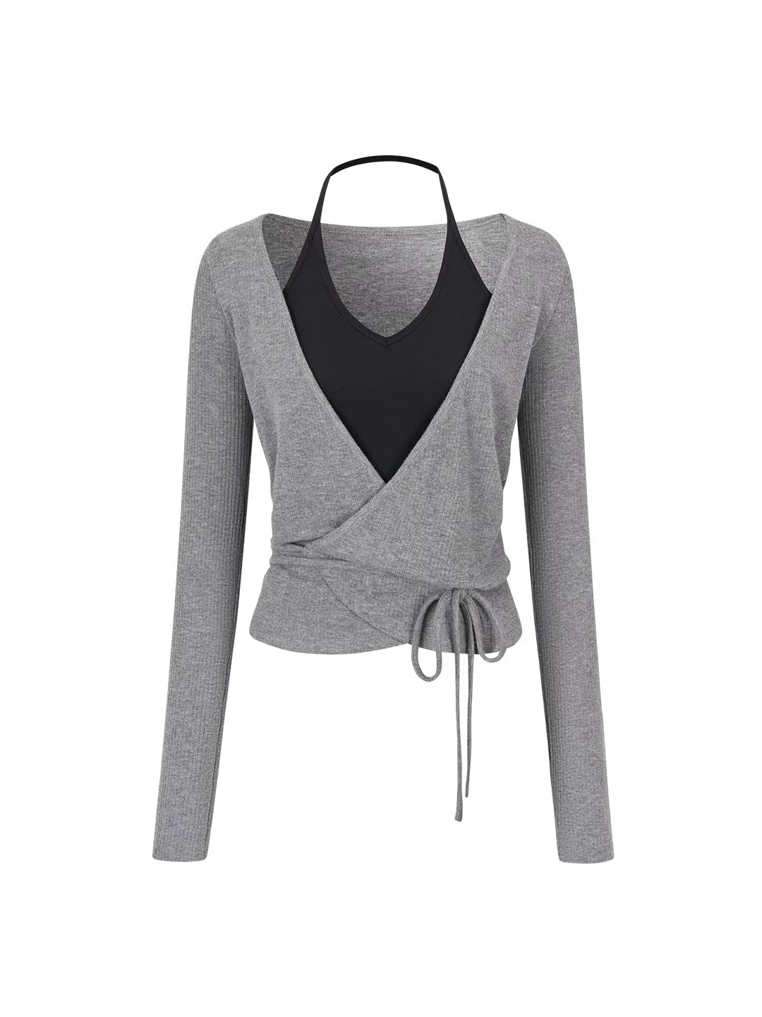 Colorblock Tie-Up Layered Tee
