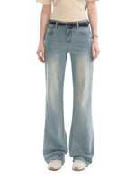 Vintage Bow Embroidered Straight Jeans