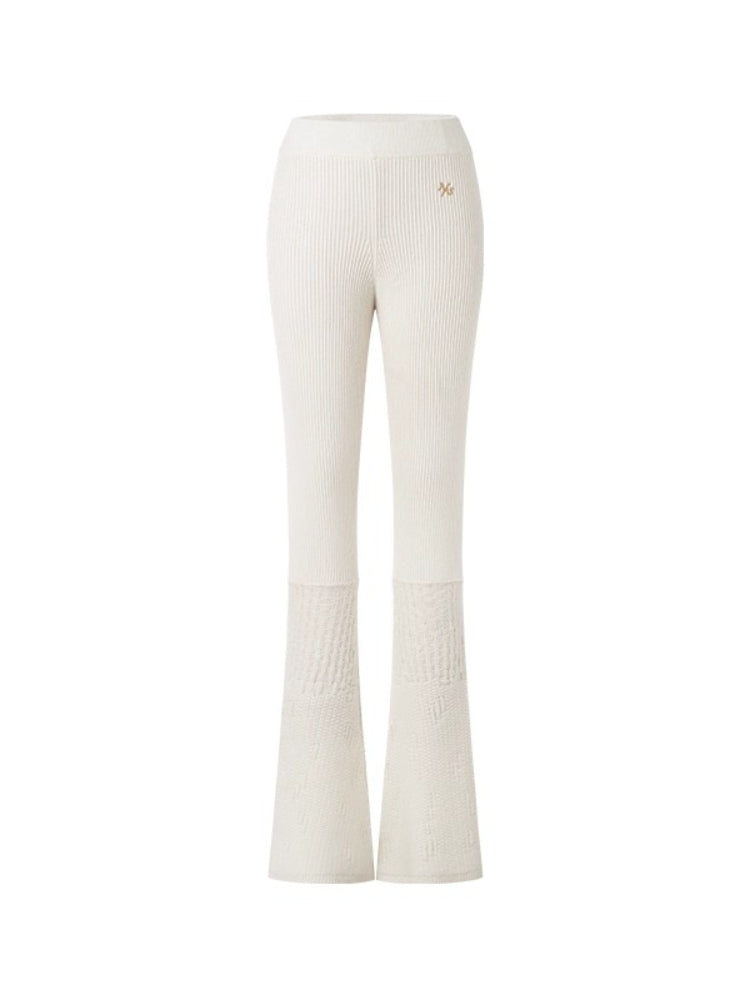 Polar Ribbed Wool Knit Pants