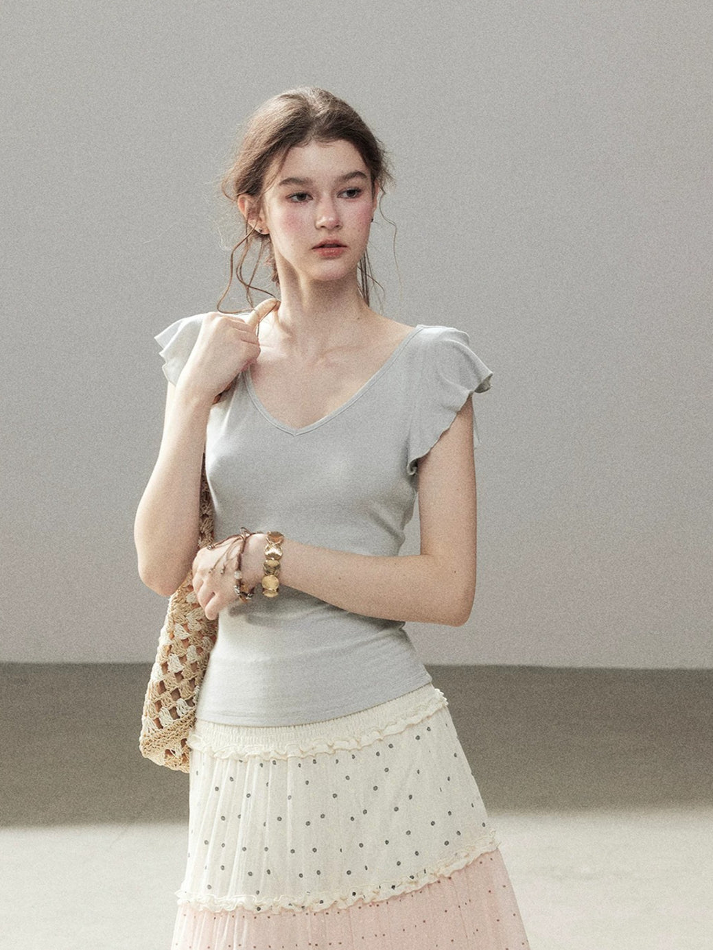 V-Neck Puff Sleeve Top