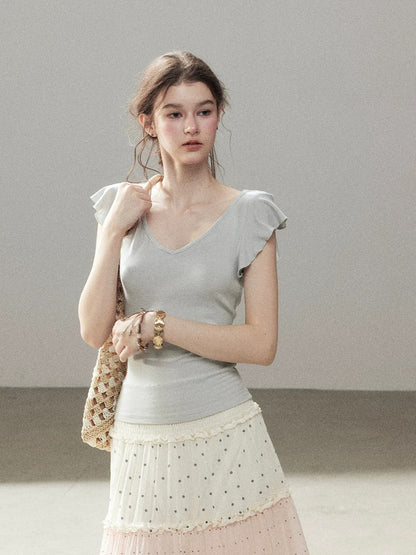 V-Neck Puff Sleeve Top