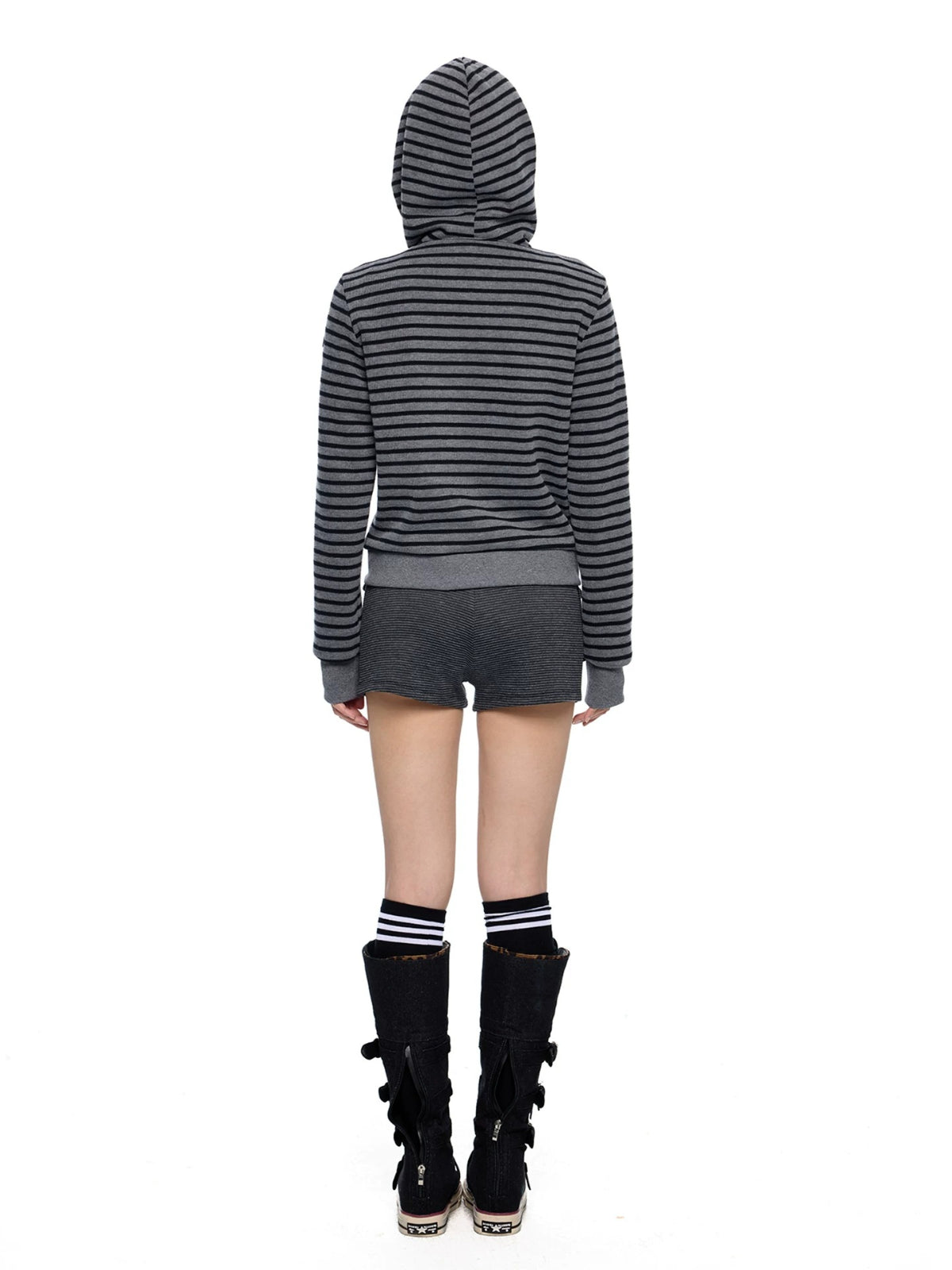 Striped Deconstructed Hoodie