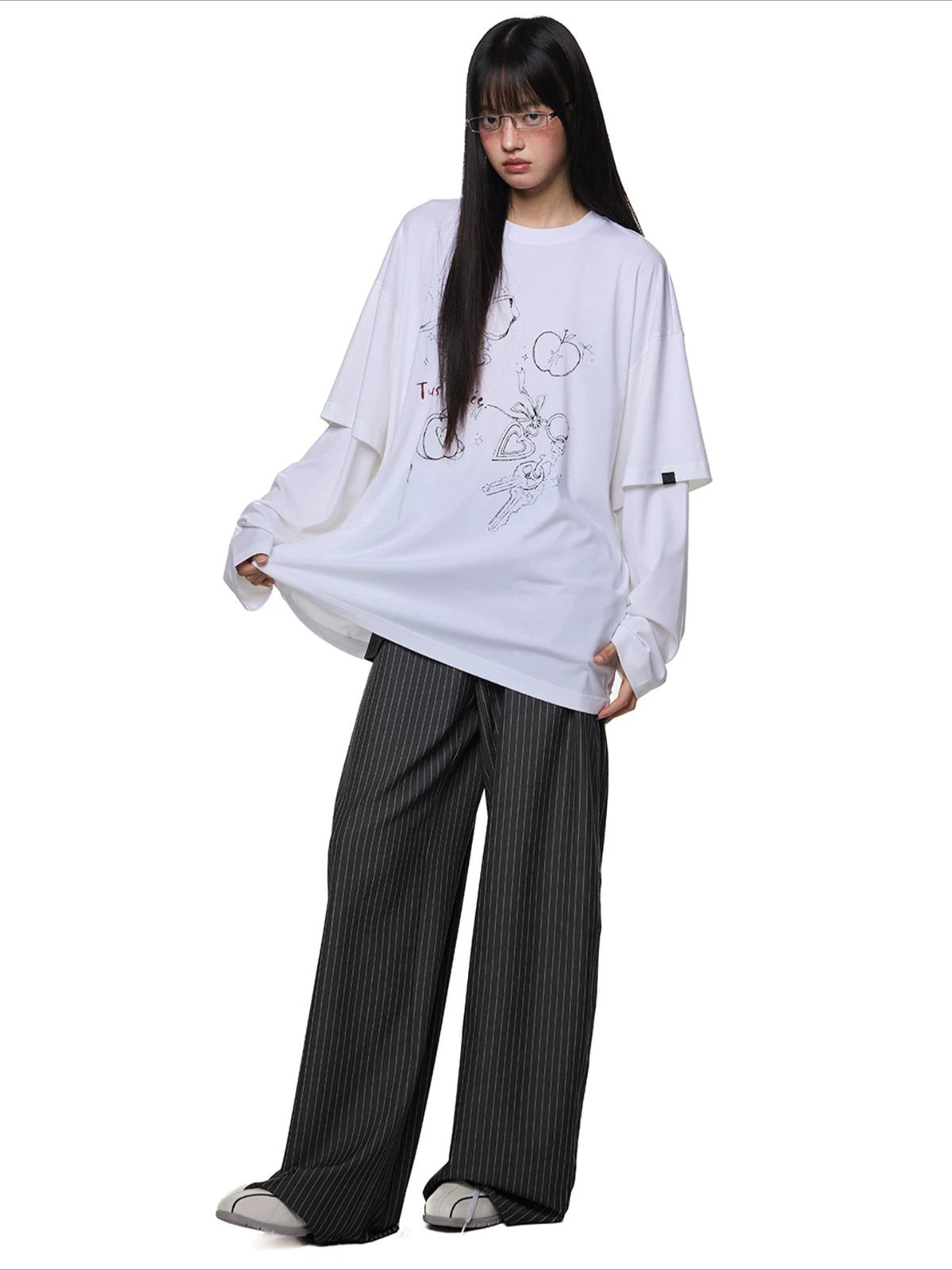 Printed Layered Long Sleeve Tee