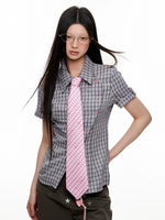 Plaid Slim Short Sleeve Shirt