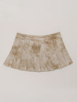 Rage Wild Denim Pleated Skirt Wild Brown