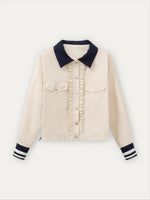 Naval Collar Vintage Stylish Jacket & Skirt Set