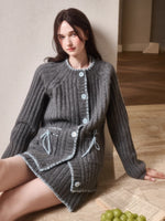 Latitude 69° Wool Contrast Trim Knit Sweater Set