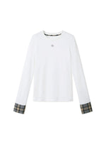 White Plaid Cuff Tee
