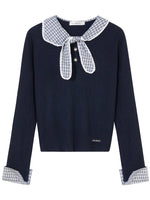Cable Knit Checkered Sweater