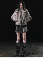Detachable Hem Faux Fur Jacket