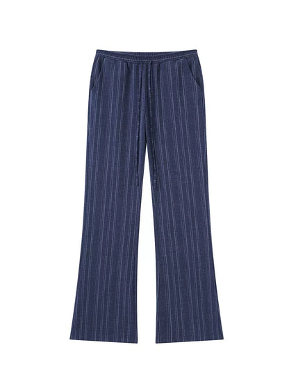 Striped Jacquard Elastic-Waist Pants